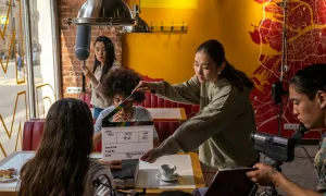"group of people filming a story"